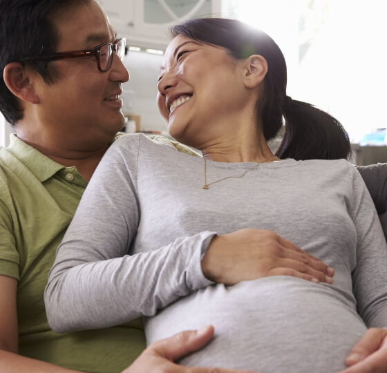 Man and pregnant woman