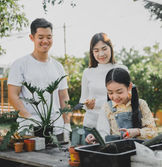 Family gardening